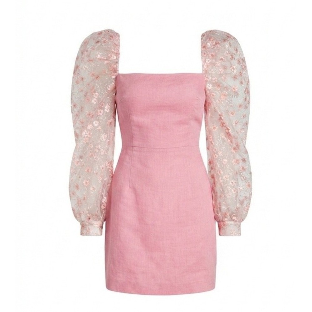 Revolve Atoir Pink Puff Sleeve Mini Dress Size XL NWT